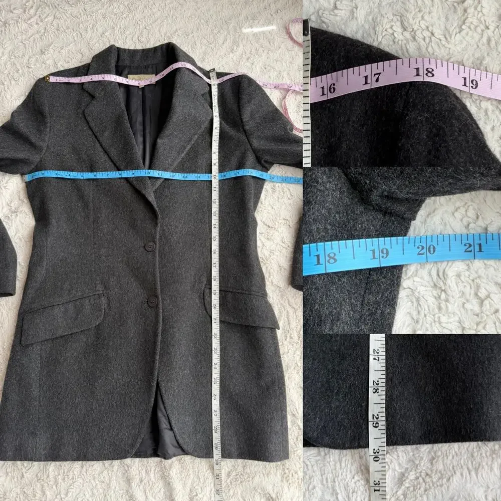 Calvin Klein wool blend blazer jacket vintage 90s charcoal grey‎ single breasted - Picture 5 of 16